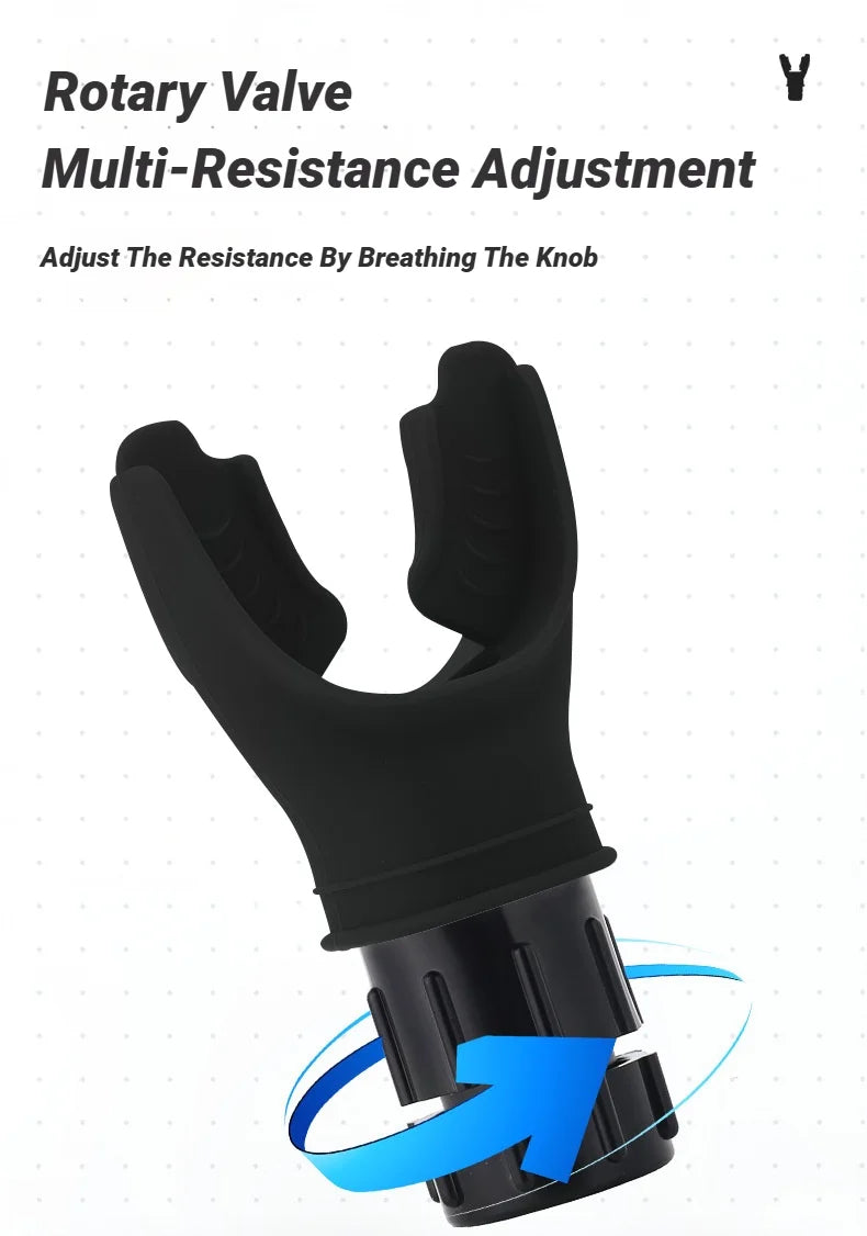 Portable Breathing Exercise Lungs Portable Breath Fitness Sports Exerciser Device Endurance Workout with Adjustable Resistances